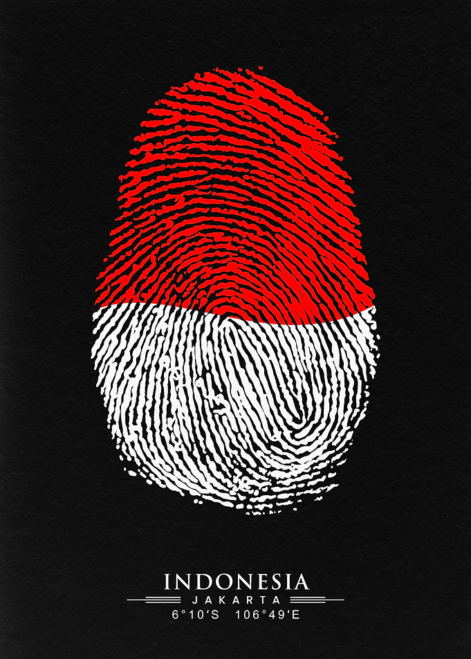 indonesia finger flag art