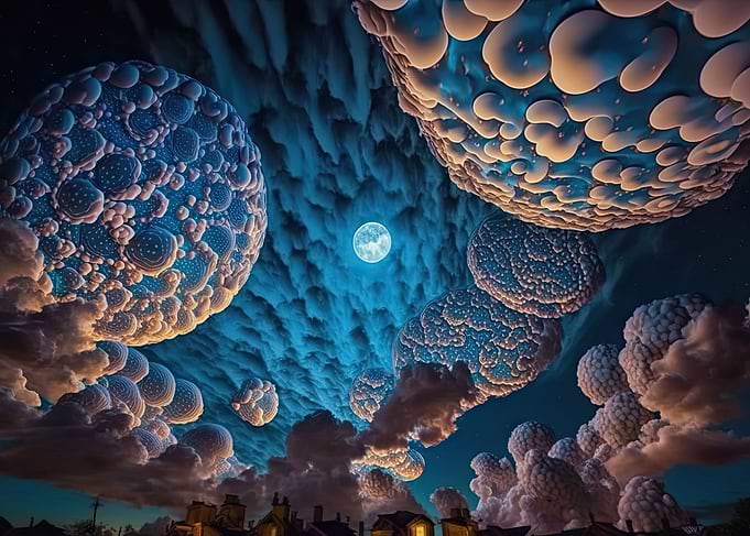 Surreal Skies Full Moon