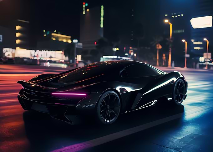 black supercar poster