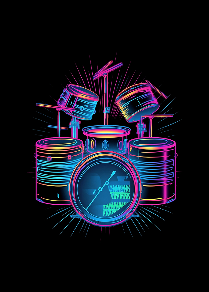 Drummer Drum Set 80s Retro