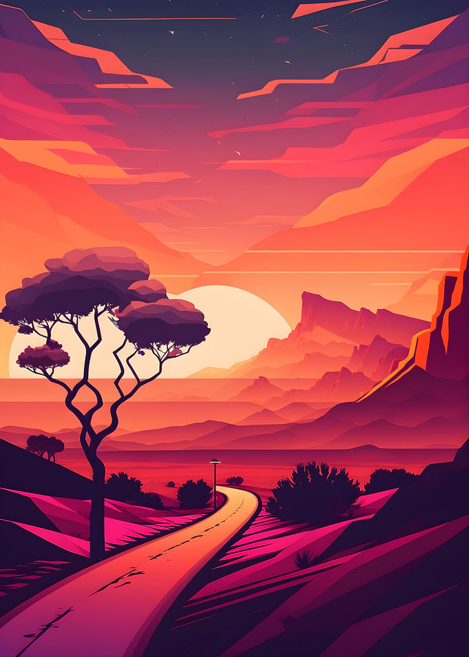 Colorful desert landscape