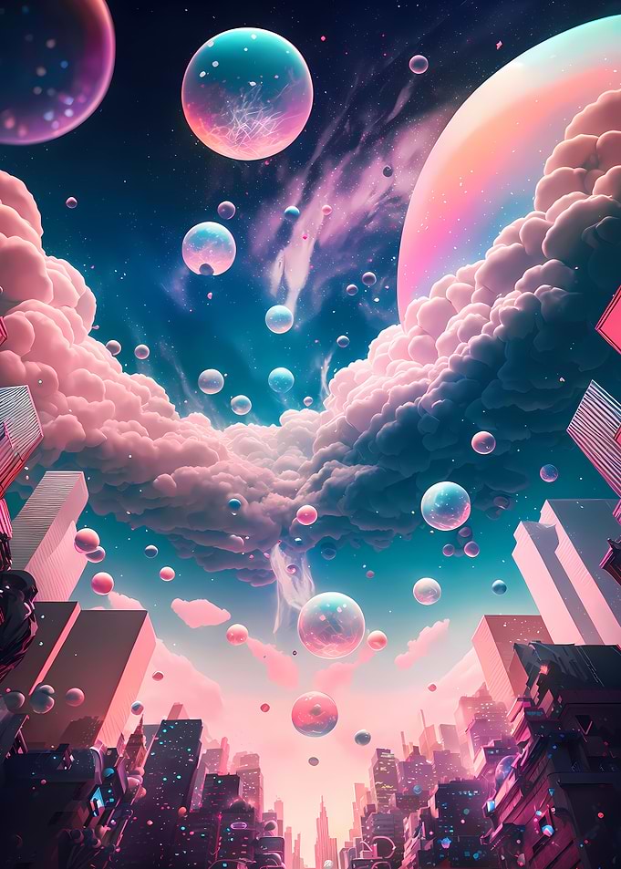 Colorful Dream City Planet