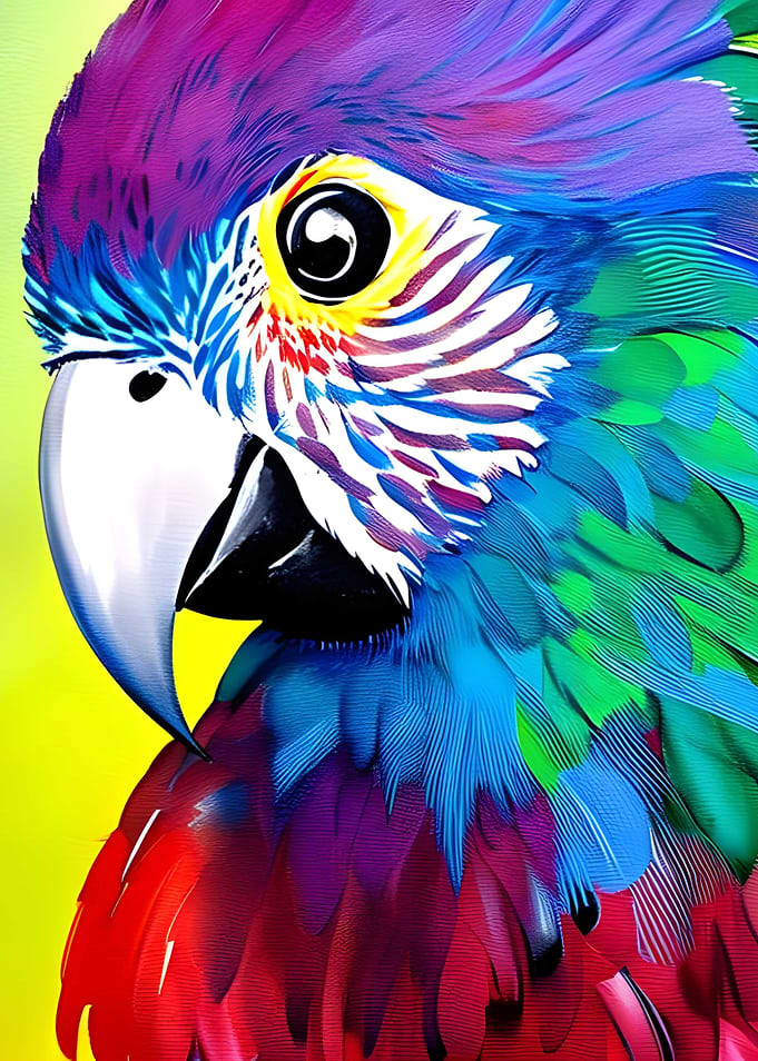 close up colorful parrot