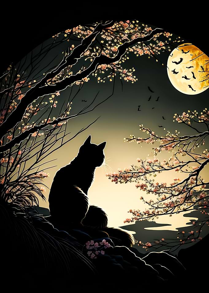 Cat moon japan