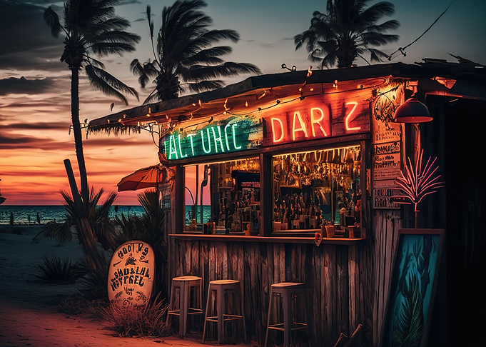Outdoor Bar Beach Neon