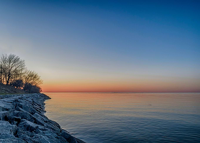Brilliant Lake Sunset Sky