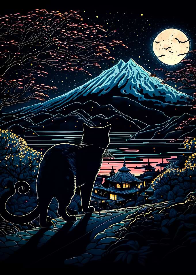 Cat moon japan