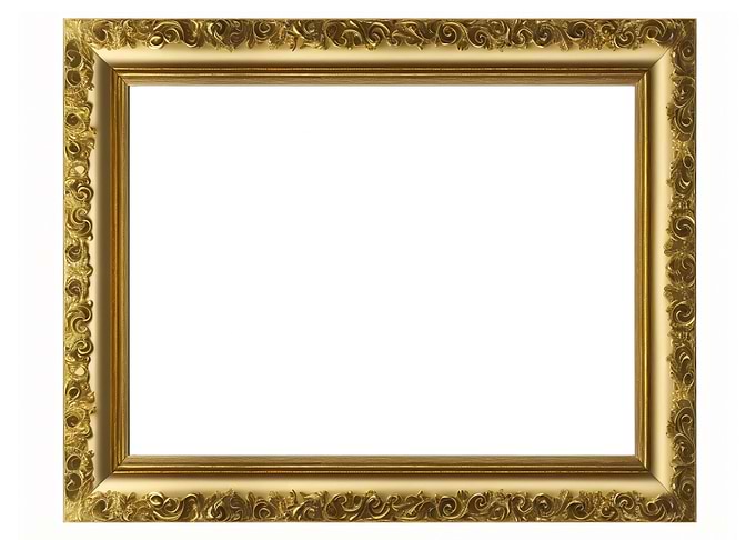 Frame gold antique isolate