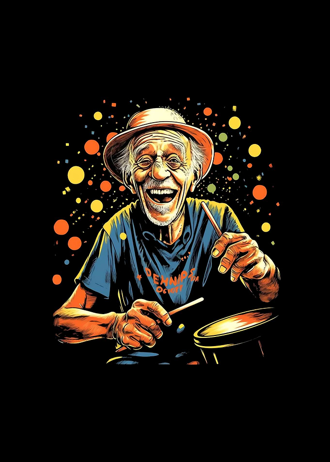 Drummer Grandpa Drum Set