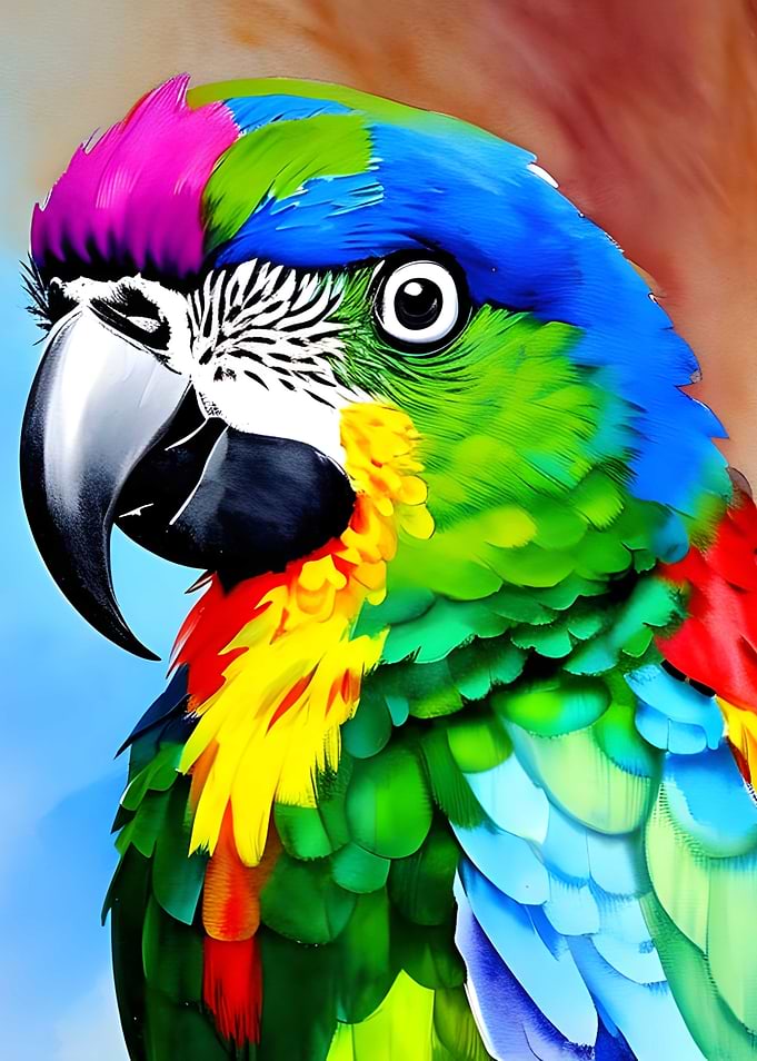 Painting of a parrot