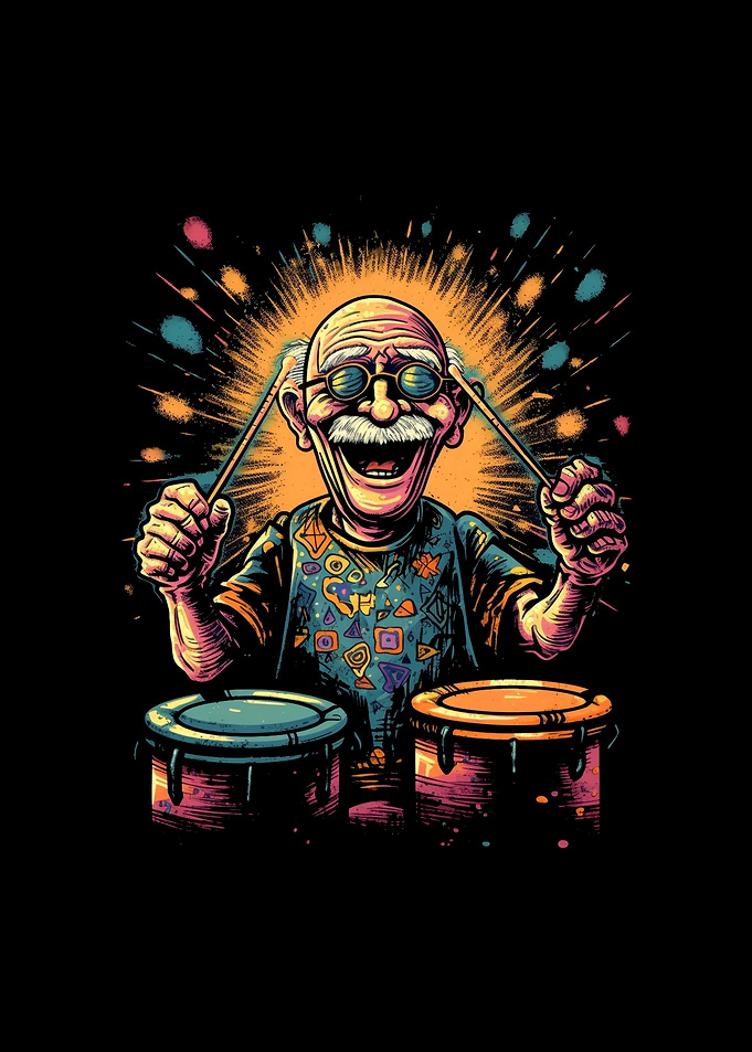 Drummer Grandpa Drum Set