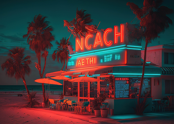 Outdoor Bar Beach Neon