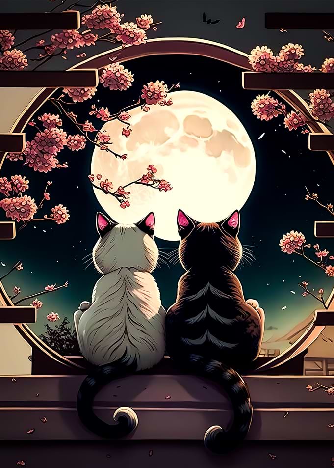 Cat moon japan
