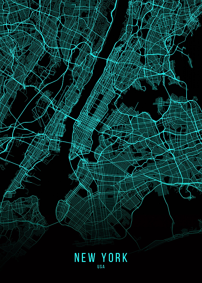 New York blue map