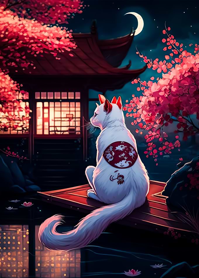 Cat moon japan
