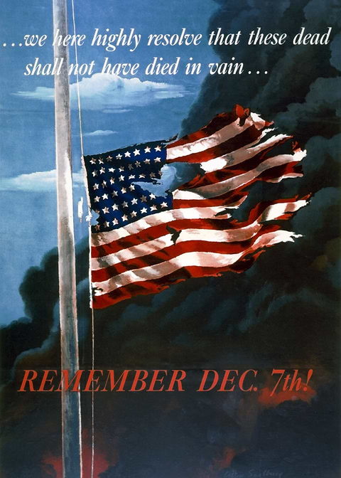 Remember Dec 7th — vintage poster restored on metal