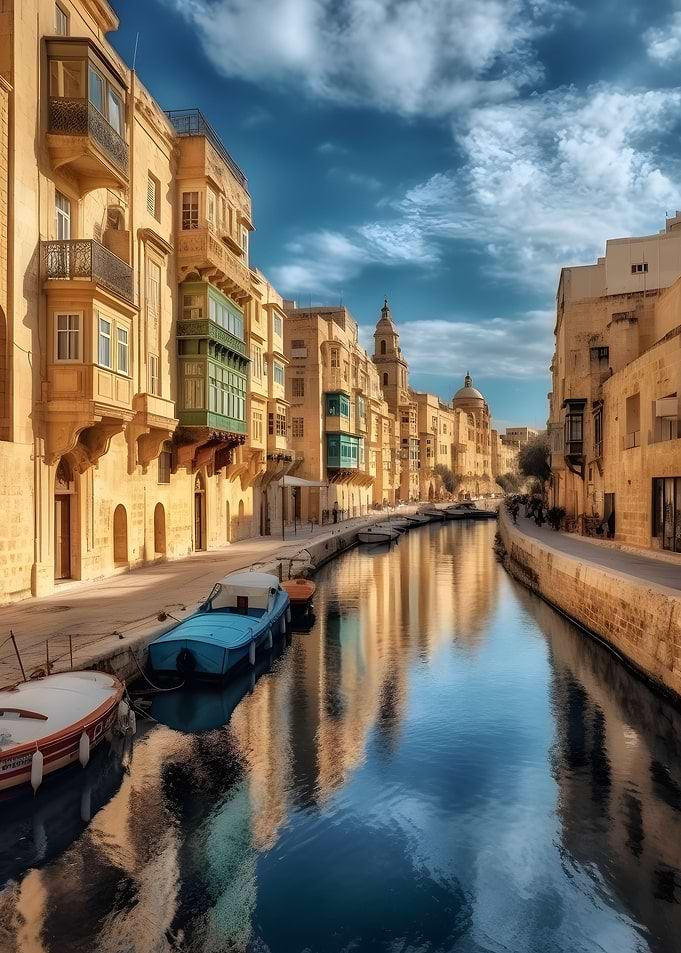 Malta Canal Cityscape