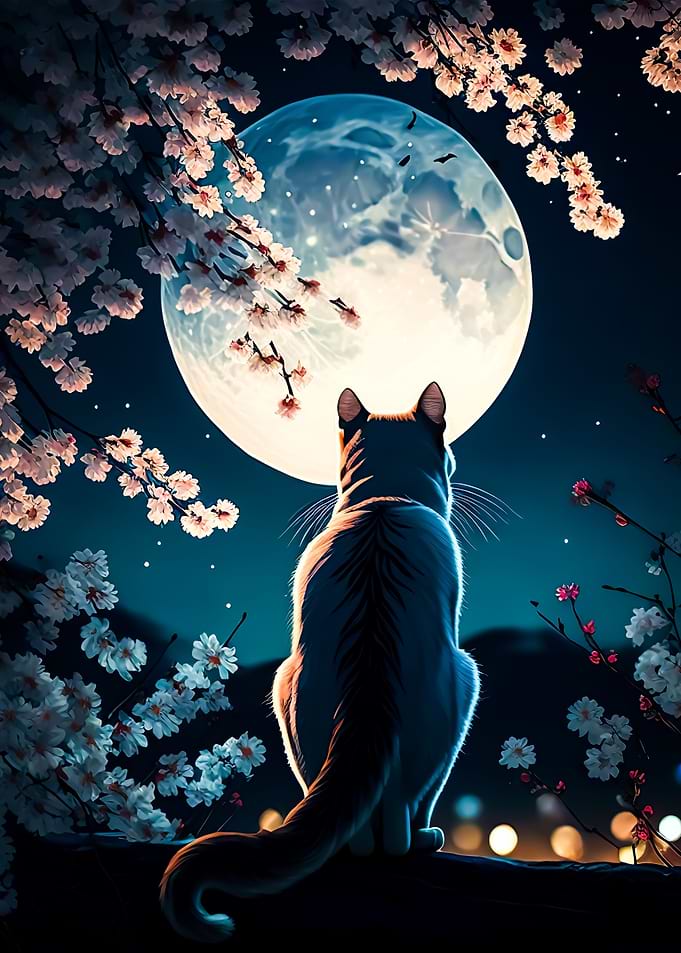 Cat moon japan