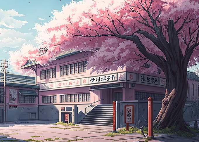 anime japan cherry blooms