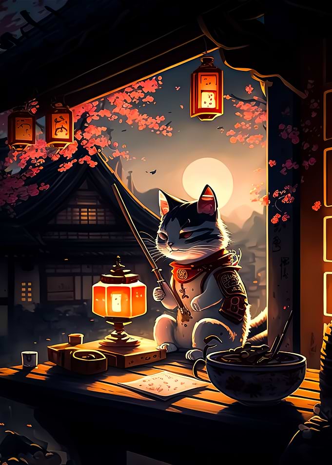 Cat moon japan