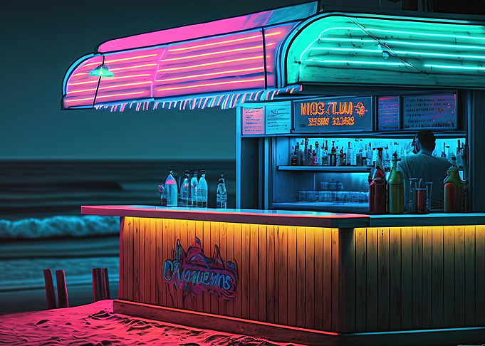 Outdoor Bar Beach Neon