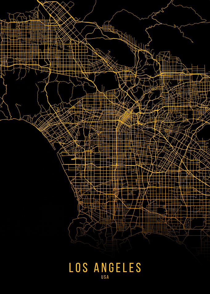 Los Angeles golden map
