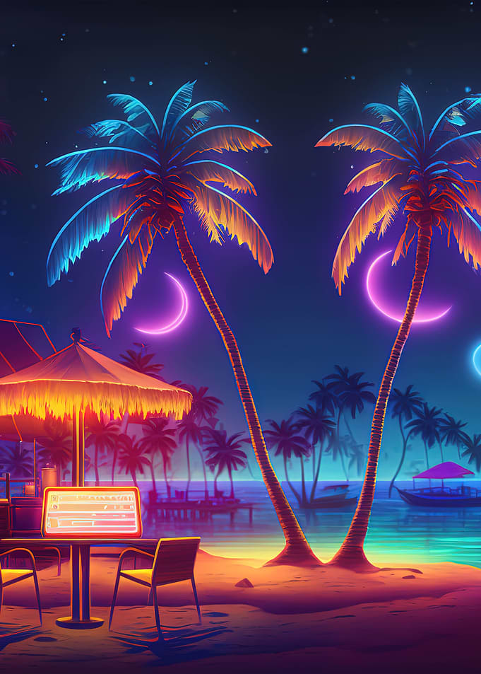 Outdoor Bar Beach Neon