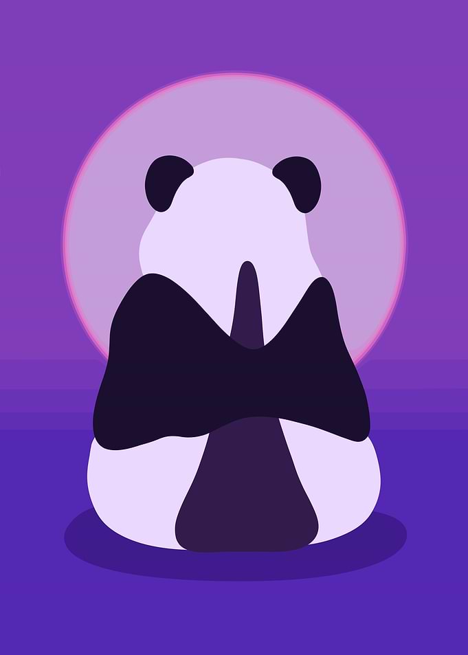 Neon Panda Sunset