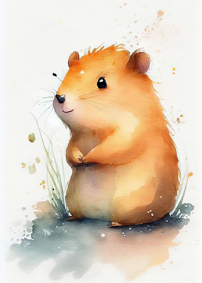 Capybara Watercolor