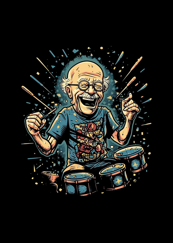 Drummer Grandpa Drum Set