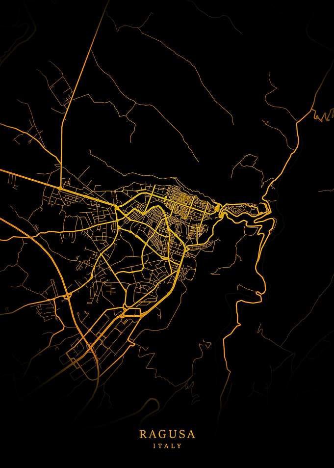 Ragusa City Map Gold