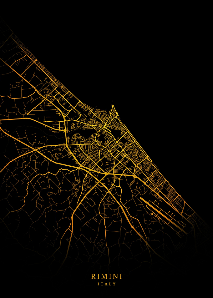 Rimini City Map Gold