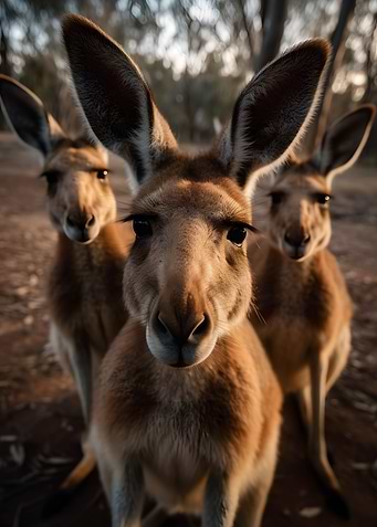 Kangaroos Animal Selfie