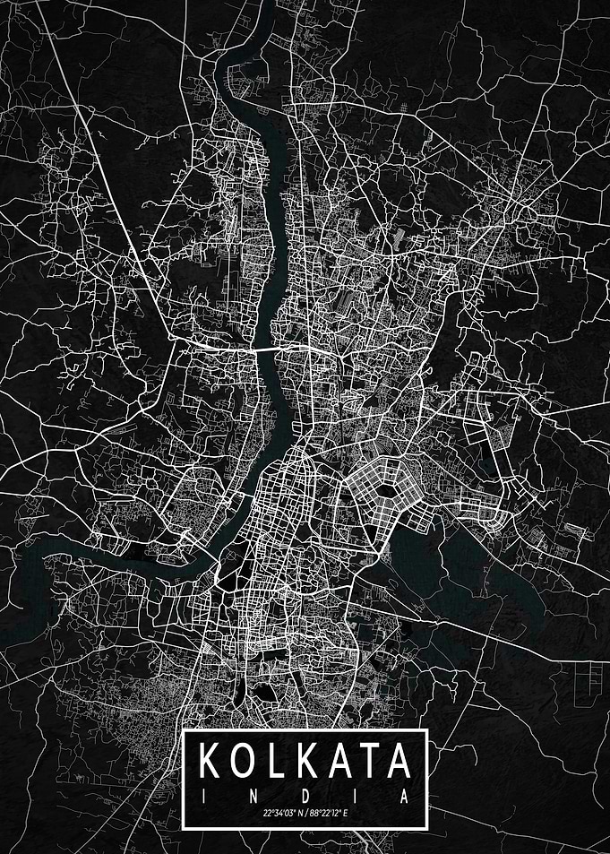 Kolkata Map India Dark