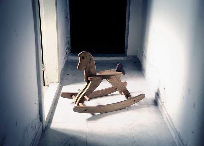 Rocking horse toy basement