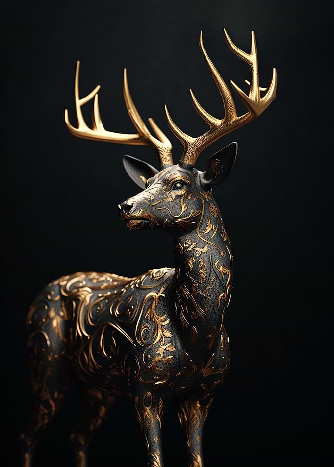 Black and Gold Deer