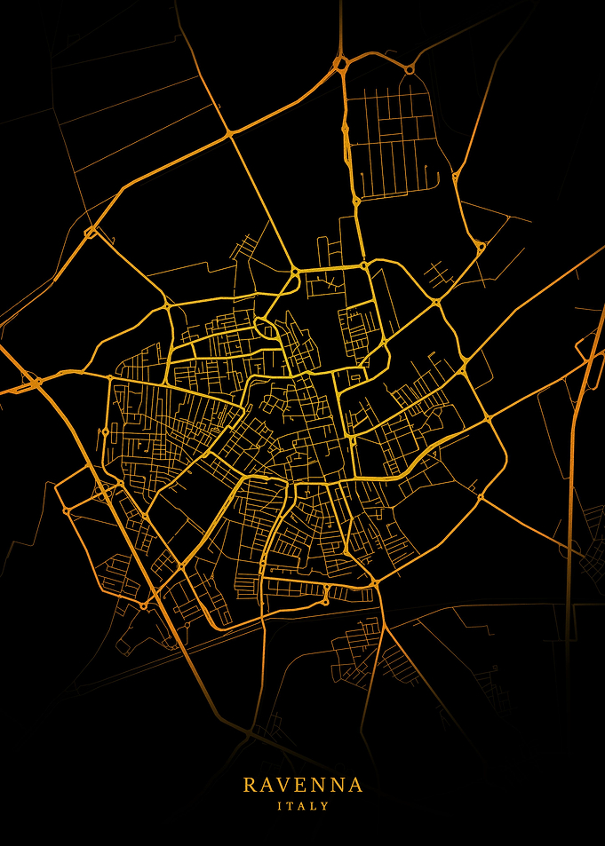Ravenna City Map Gold