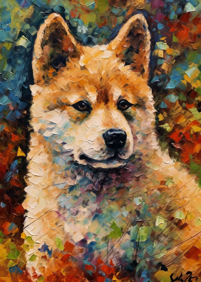 Akita Puppy Art