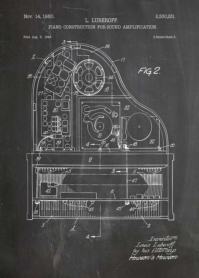 Piano patent 1950