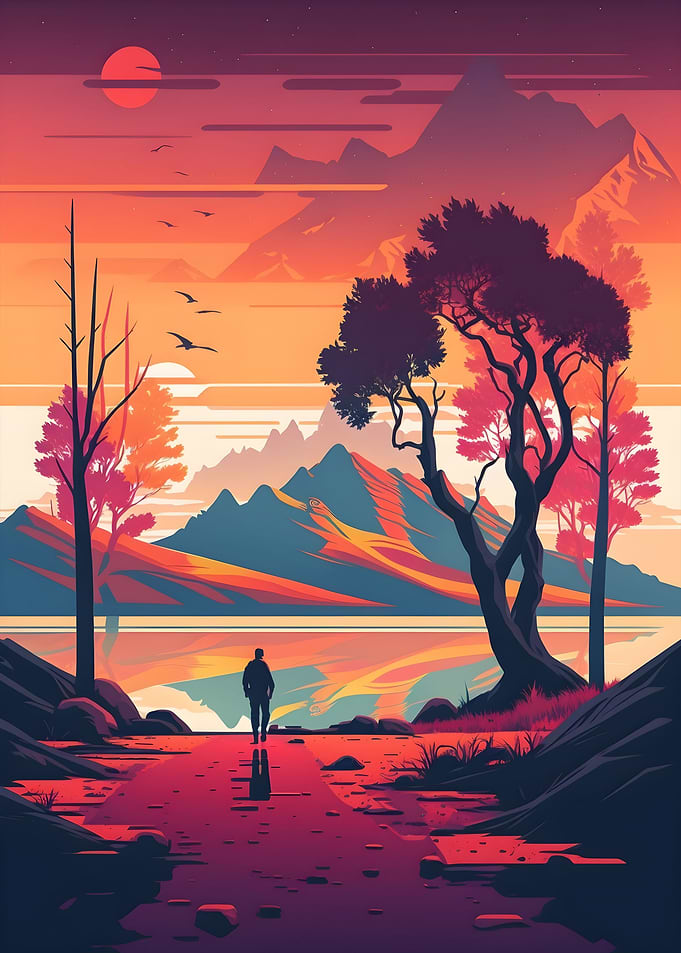 Mountain and a lake