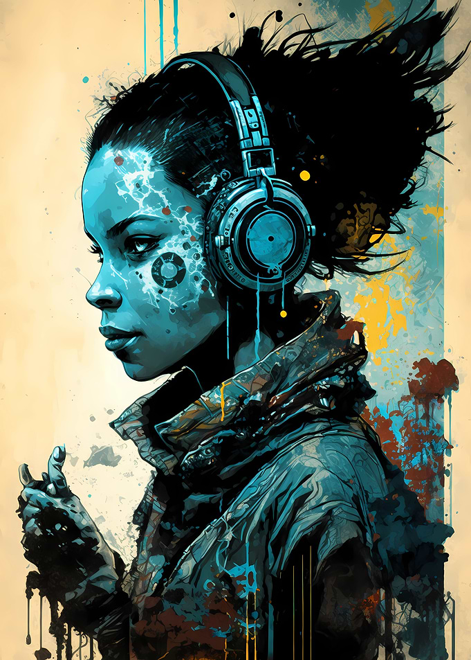 Girl with Headphones
