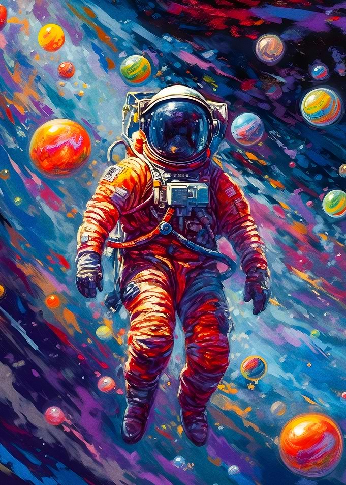 Astronaut Stand in space