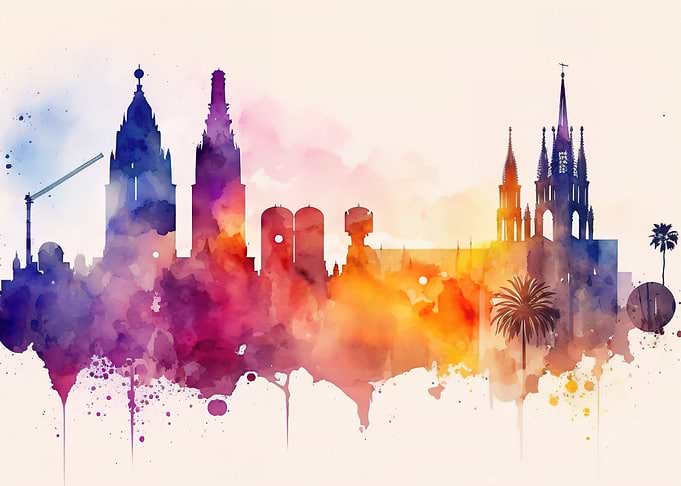 Barcelona Spain Skyline