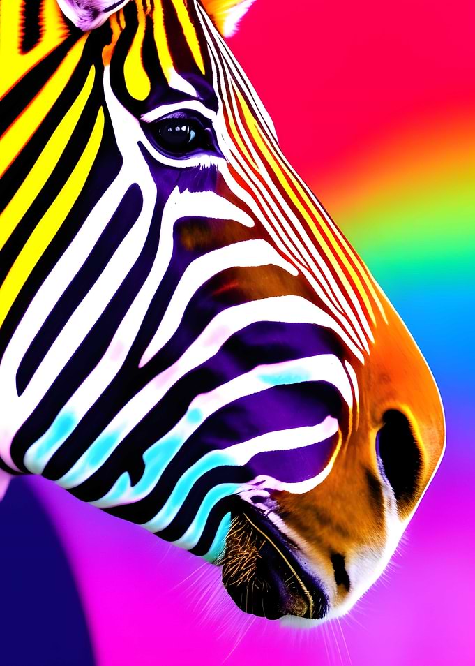 Close up of a zebra face