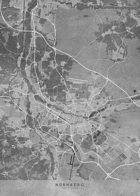 Gray map of Nuremberg