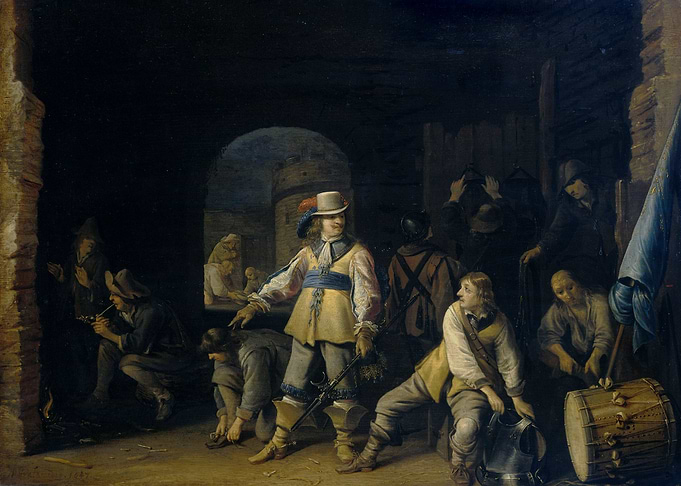 Guard room with soldiers