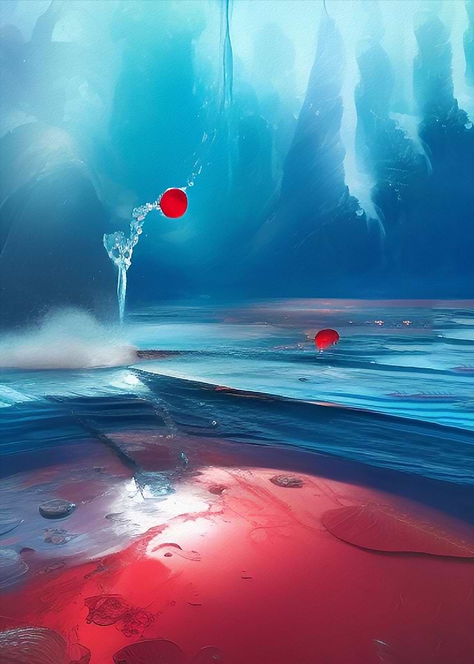 Blue red sea