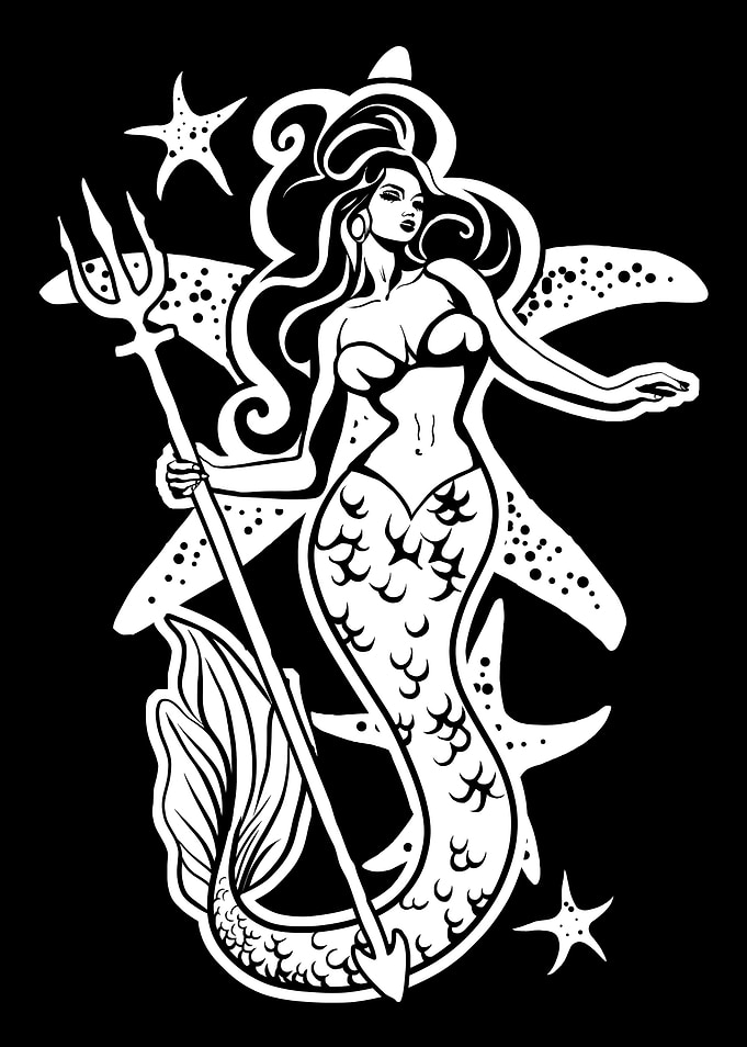 Retro Pin Up Mermaid