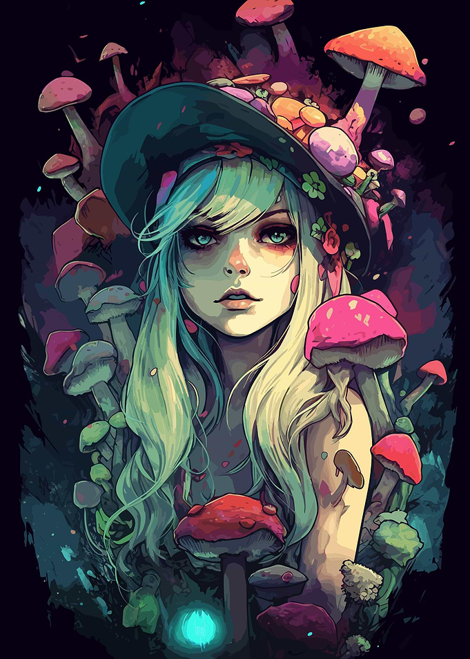 Psychedelic Girl Mushroom
