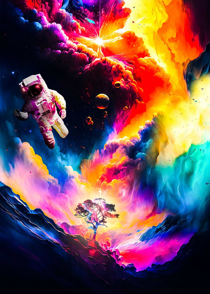 Astronaut in Space Colors